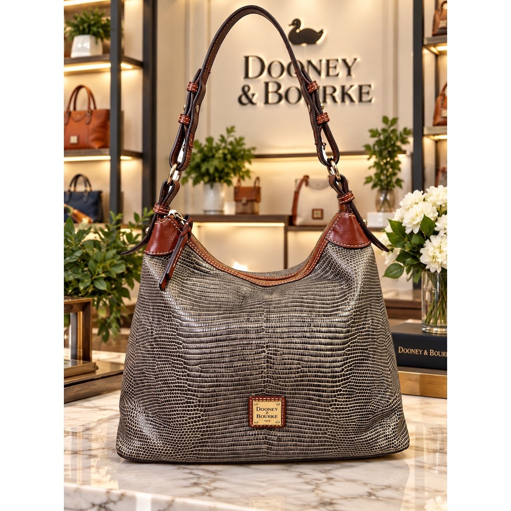 DB122 Dooney & Bourke lizard embossed hobo
